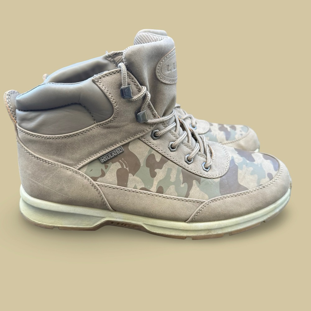 Lugz Men's Camo Insulated Boots Size 11 Beige Tan Camouflage Work Outdoor Shoes - Picture 2 of 9